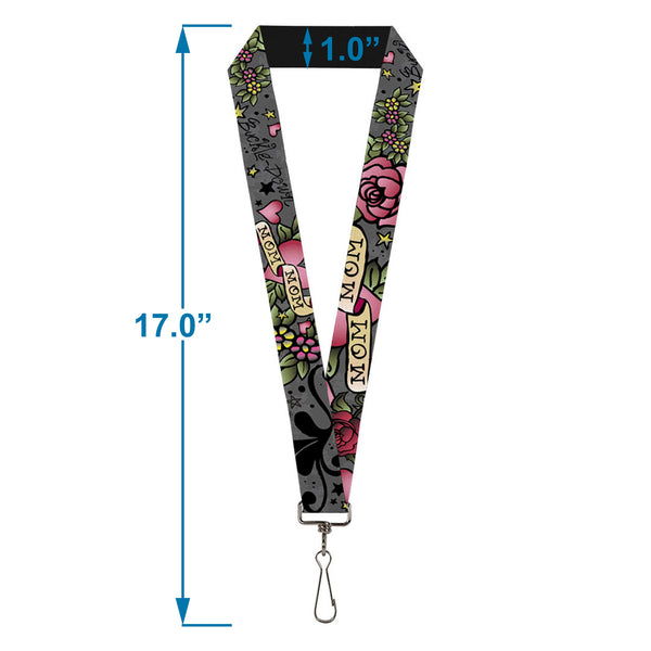 Buckle-Down Lanyard - 1.0" - Mom & Mom Gray
