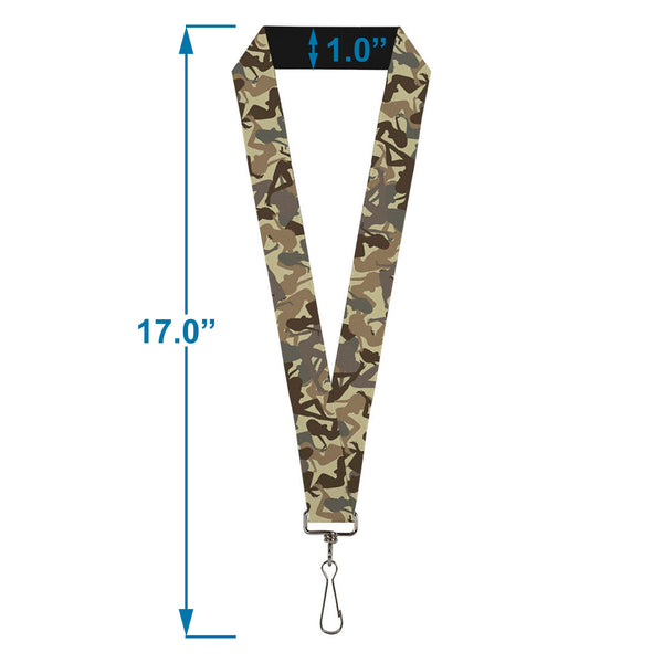 Buckle-Down Lanyard - 1.0" - Mud Flap Girls Camo Browns