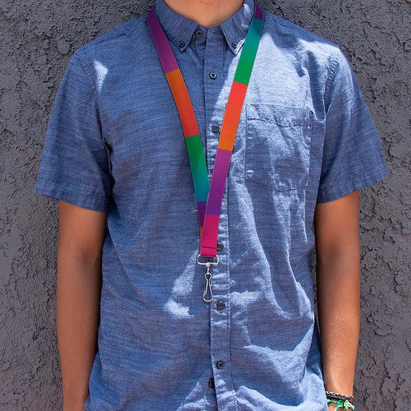 Buckle-Down Lanyard - 1.0" - Multi Color Blocks