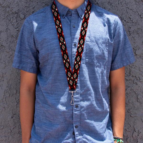 Buckle-Down Lanyard - 1.0" - Navajo Red Black Gray Red