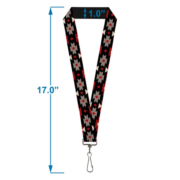 Buckle-Down Lanyard - 1.0" - Navajo Red Black Gray Red