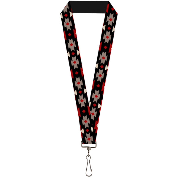 Buckle-Down Lanyard - 1.0" - Navajo Red Black Gray Red
