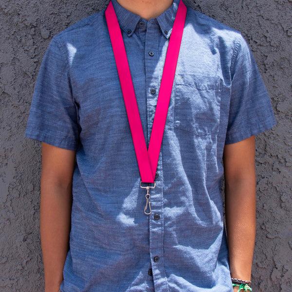 Buckle-Down Lanyard - 1.0" - Neon Pink Print