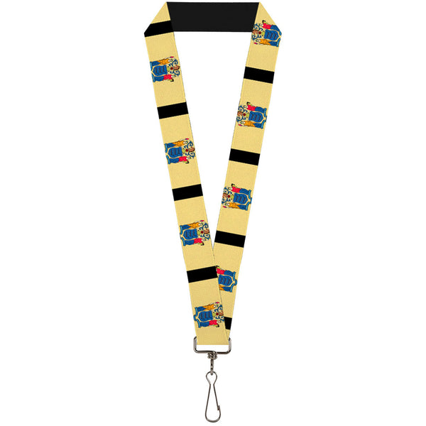 Buckle-Down Lanyard - 1.0" - New Jersey Flags Black