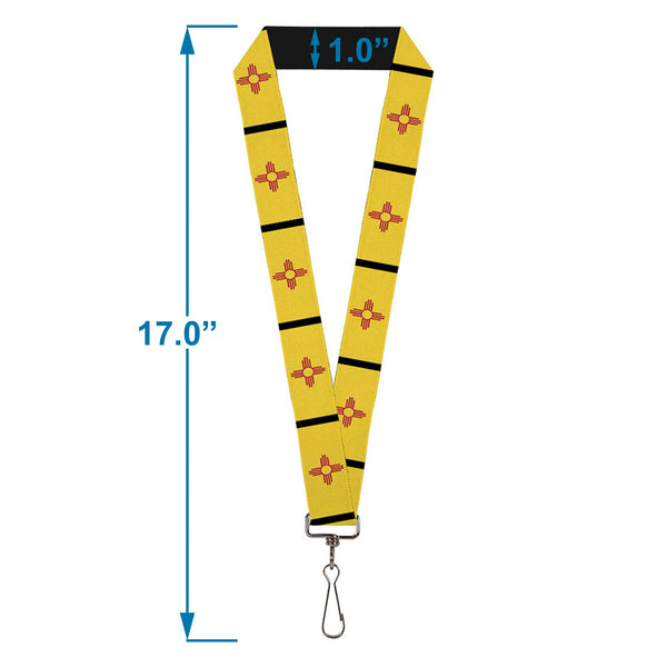 Buckle-Down Lanyard - 1.0" - New Mexico Flag Black