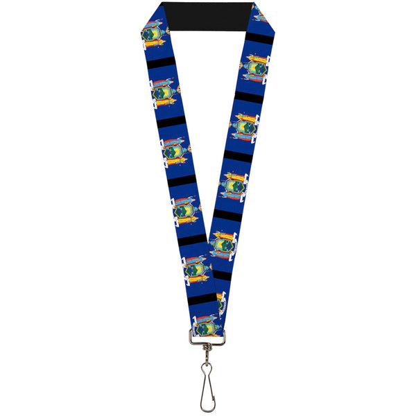 Buckle-Down Lanyard - 1.0" - New York Flags Black