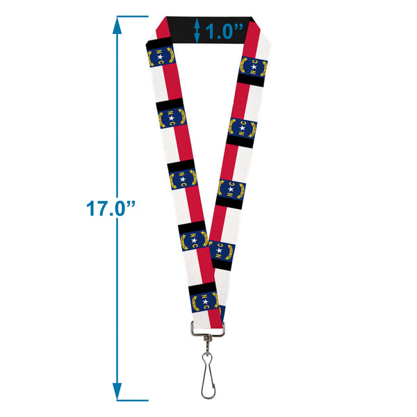 Buckle-Down Lanyard - 1.0" - North Carolina Flag Black