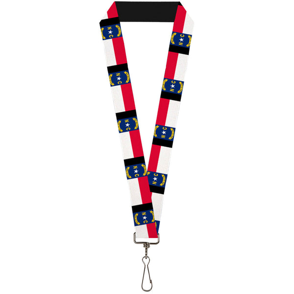 Buckle-Down Lanyard - 1.0" - North Carolina Flag Black