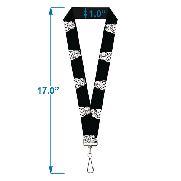 Buckle-Down Lanyard - 1.0" - Owls Black White1