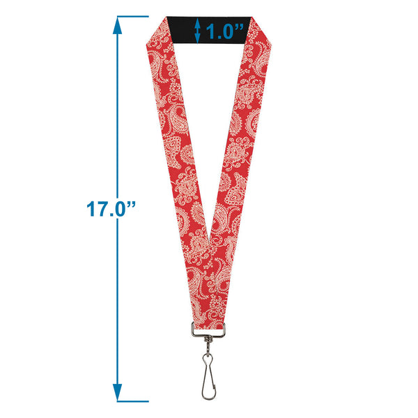 Buckle-Down Lanyard - 1.0" - Paisley Red White