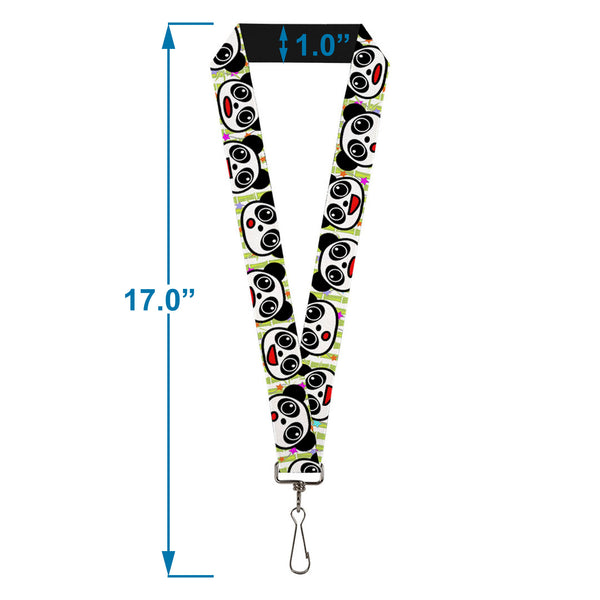 Buckle-Down Lanyard - 1.0" - Panda Bear Cartoon