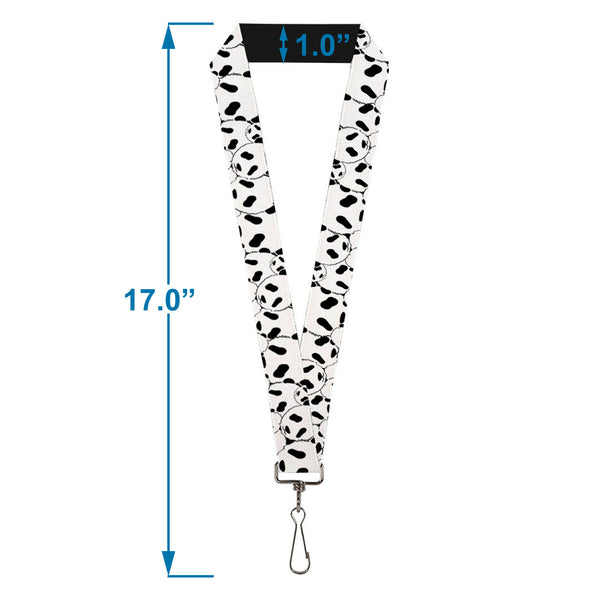 Buckle-Down Lanyard - 1.0" - Panda Bear Stacked