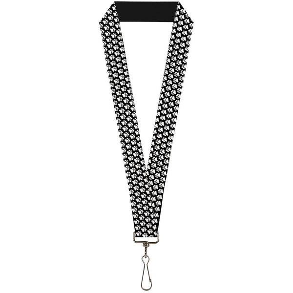 Buckle-Down Lanyard - 1.0" - Paw Print Black White