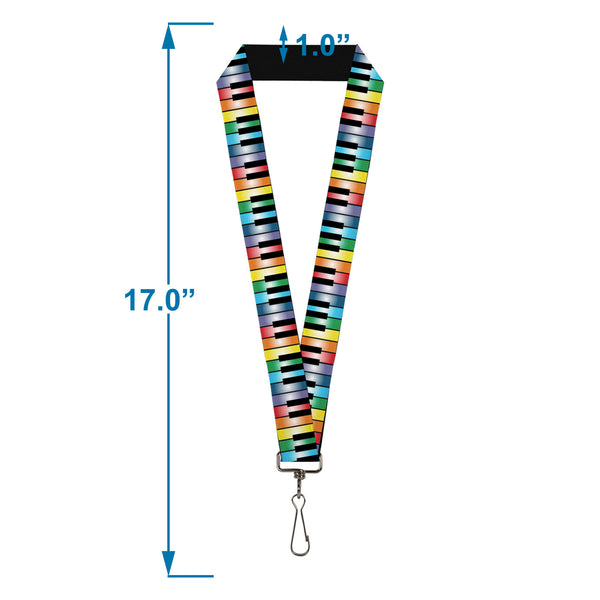Buckle-Down Lanyard - 1.0" - Piano Keys Rainbow