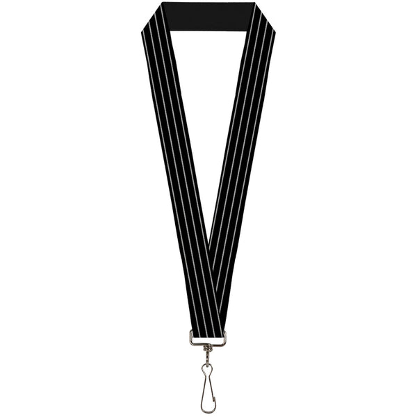 Buckle-Down Lanyard - 1.0" - Pinstripes Black Gray