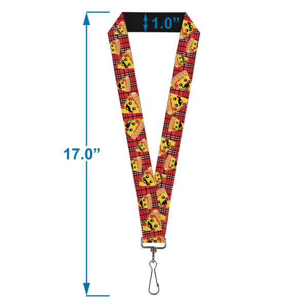Buckle-Down Lanyard - 1.0" - Pizza Man Plaid Red