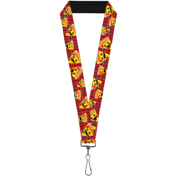 Buckle-Down Lanyard - 1.0" - Pizza Man Plaid Red