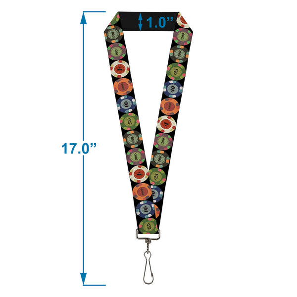 Buckle-Down Lanyard - 1.0" - Poker Chips 1