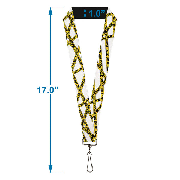Buckle-Down Lanyard - 1.0" - Police Line White Yellow