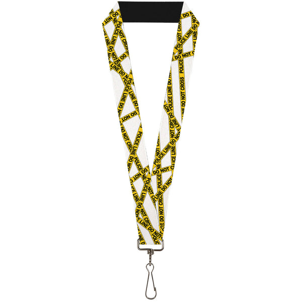 Buckle-Down Lanyard - 1.0" - Police Line White Yellow