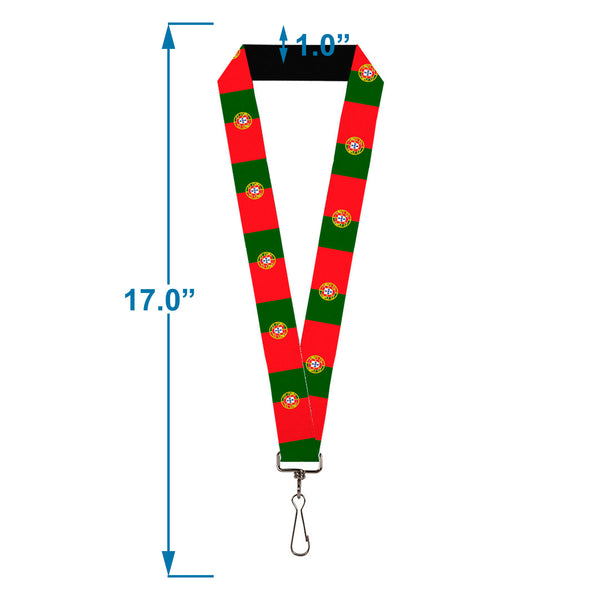 Buckle-Down Lanyard - 1.0" - Portugal Flag Green Red