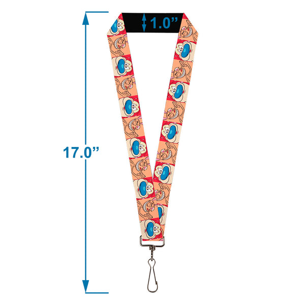 Buckle-Down Lanyard - 1.0" - Ren And Stimpy Pose Blocks