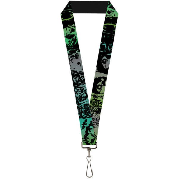 Buckle-Down Lanyard - 1.0" - Retro Monster Aqua Black