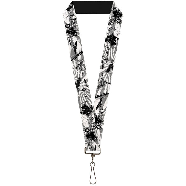 Buckle-Down Lanyard - 1.0" - Rising Sun White Gray