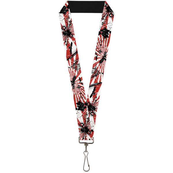 Buckle-Down Lanyard - 1.0" - Rising Sun White Red