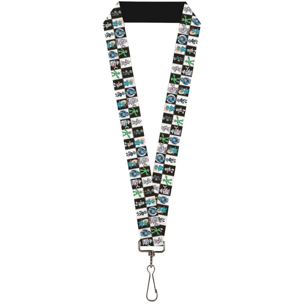 Buckle-Down Lanyard - 1.0" - Robot Checkers Black White