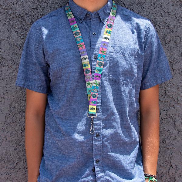Buckle-Down Lanyard - 1.0" - Robots Pastel Blocks