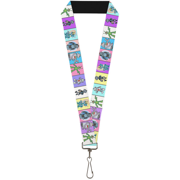 Buckle-Down Lanyard - 1.0" - Robots Pastel Blocks