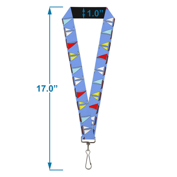 Buckle-Down Lanyard - 1.0" - Sailboats Blue