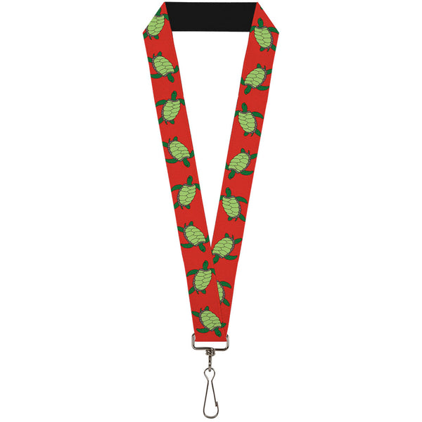 Buckle-Down Lanyard - 1.0" - Sea Turtles Red Green