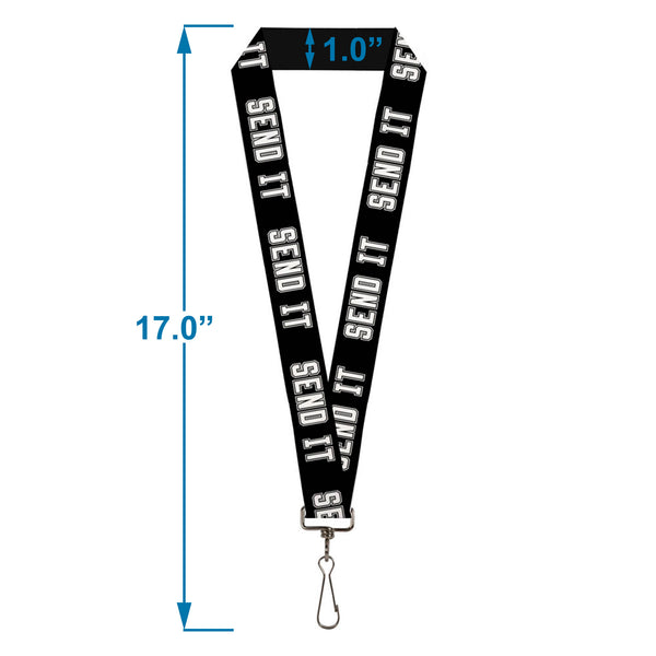 Buckle-Down Lanyard - 1.0" - SEND IT Black White
