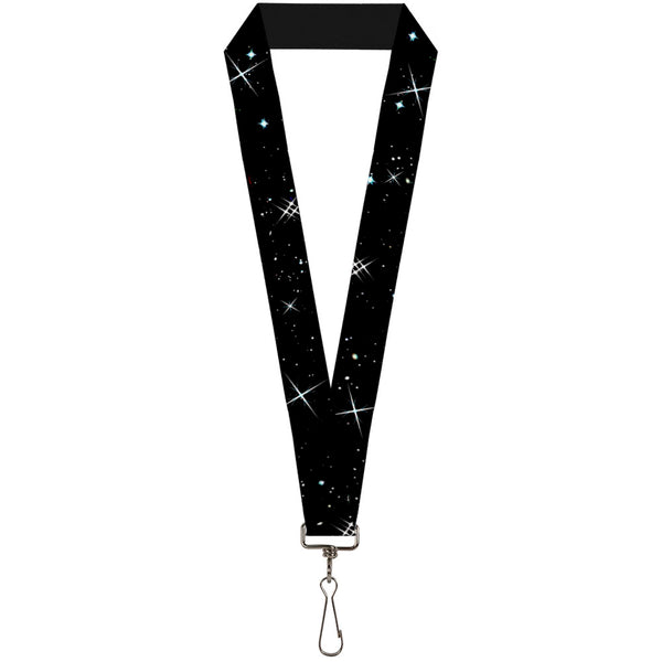 Buckle-Down Lanyard - 1.0" - Shining Stars Black White