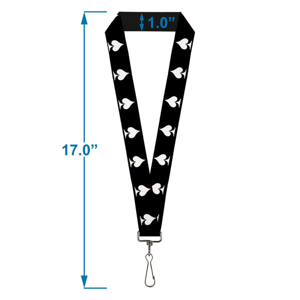 Buckle-Down Lanyard - 1.0" - Spade Black White