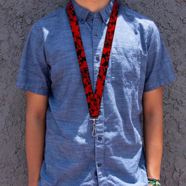 Buckle-Down Lanyard - 1.0" - Splatter Black Red