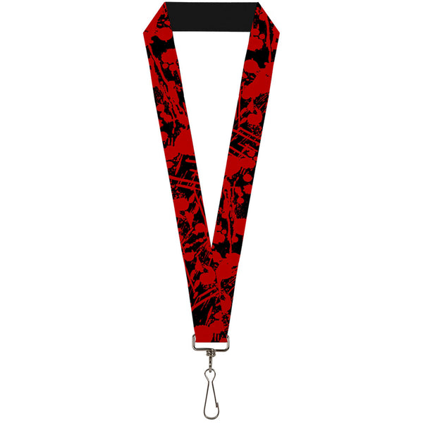 Buckle-Down Lanyard - 1.0" - Splatter Black Red