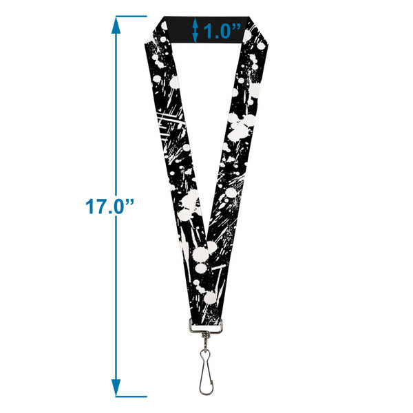 Buckle-Down Lanyard - 1.0" - Splatter Black White