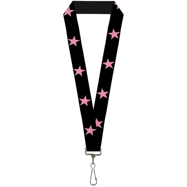 Buckle-Down Lanyard - 1.0" - Star Black Pink