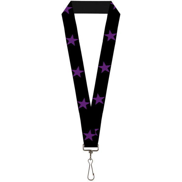 Buckle-Down Lanyard - 1.0" - Star Black Purple