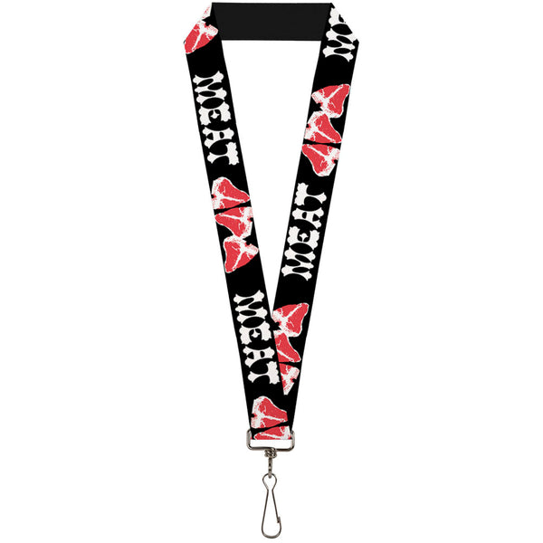 Buckle-Down Lanyard - 1.0" - Steaks w MEAT Text
