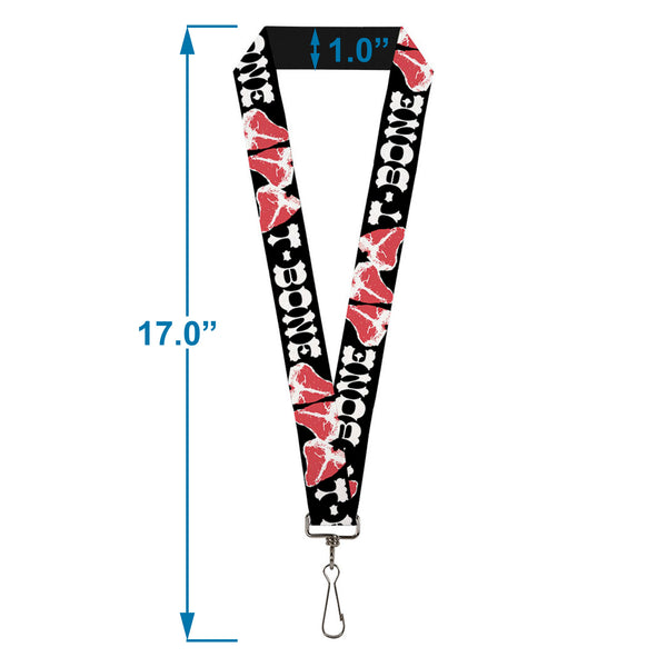 Buckle-Down Lanyard - 1.0" - Steaks W T-BONE Text