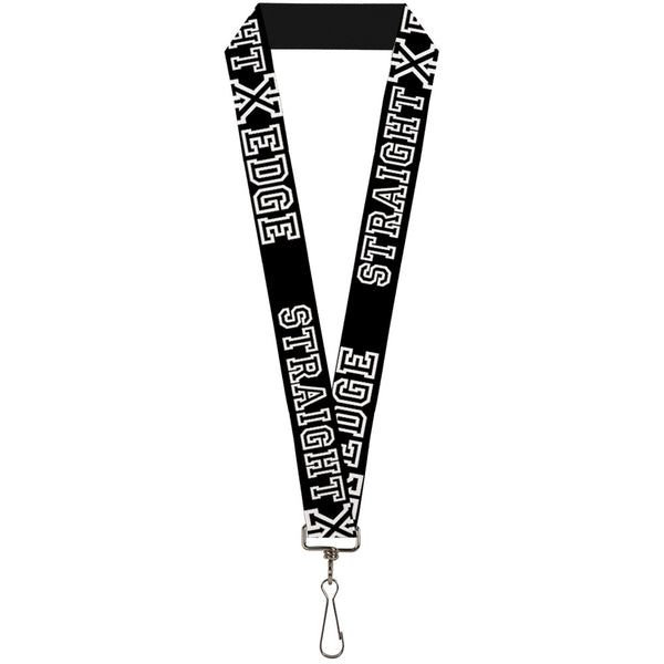 Buckle-Down Lanyard - 1.0" - STRAIGHT EDGE Black White