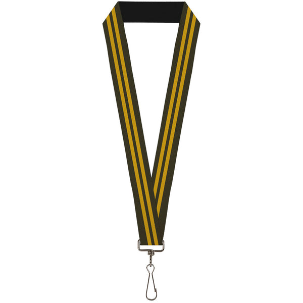 Buckle-Down Lanyard - 1.0" - Stripe Black Gold