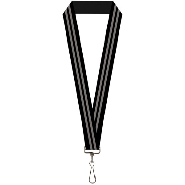 Buckle-Down Lanyard - 1.0" - Stripe Black Gray