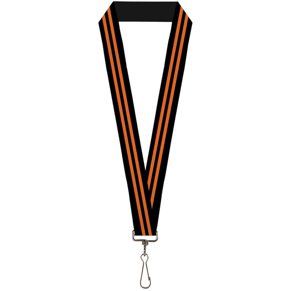Buckle-Down Lanyard - 1.0" - Stripe Black Orange