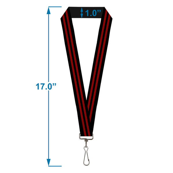 Buckle-Down Lanyard - 1.0" - Stripe Black Red