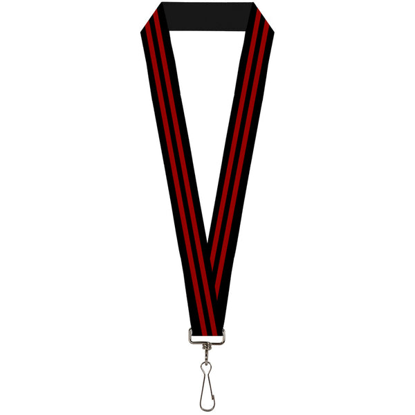 Buckle-Down Lanyard - 1.0" - Stripe Black Red
